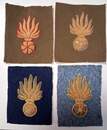 WWI - Insigne brodé -Grenades or à 9 FLAMMES, soulignées d'un pourtour coloré - L'unité . Stock très limité! 