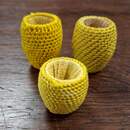 Cône porte plumet garni de cordonnet jaune, production des Éts David, Belle Époque. Neuf de stock 