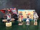Lot de 7 figurines en métal retraçant quelques épisodes de la vie de l'Empereur.