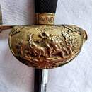 Épée au motif de combat de cavaliers. Combat Guindey/Louis de Prusse à Saafeld?