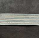 Galon art déco rayé bleu et blanc et à reflet argent - 40 mm - Fab. Française ancienne - Au mètre  
