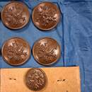 GRANDE GUERRE- BELGIQUE. Boutons au lion- bronzés- plats, neufs de stock (très limité)-2 diam- Production des Éts David 