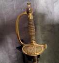Épée d'officier du service de santé. Filigrane un peu détendu . Bouton poussoir fonctionnel . Modèle 1855 transformé en 1872.