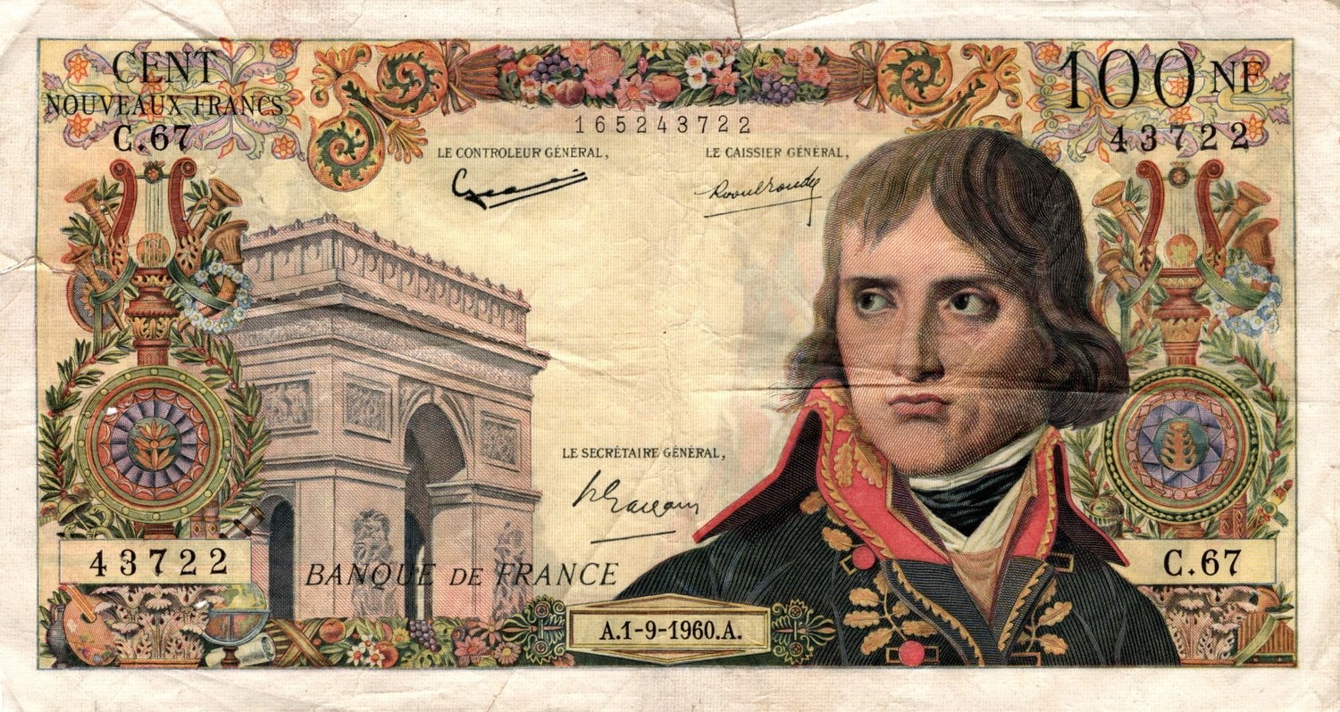 AntikCostume - Billet de banque 100 nouveaux francs Bonaparte: A.1-9-1960.A.