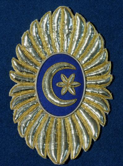 Ordre du croissant, empire ottoman. plaque de manteau, 22 x 14 cm