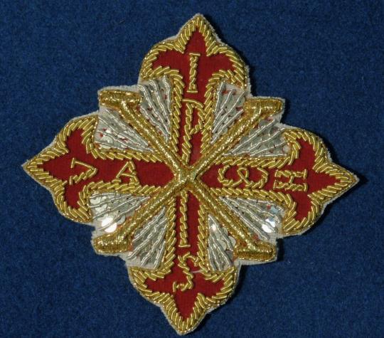 Parme / Naples : plaque de manteau de l'ordre constantinien de Saint-Georges : 12 x 12 cm