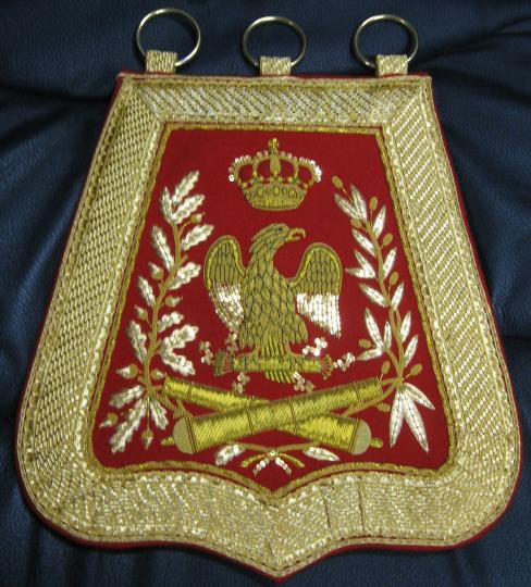 Sabretache d'officier d'artillerie à cheval de la garde, 1er Empire