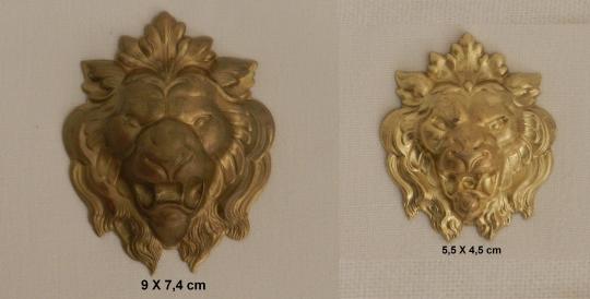 Tête de lion en laiton - Autre modèle - Fab. Française - L'unité