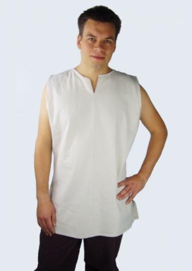 Chemise ou tunique courte écrue Brunon sans manche et sans laçage