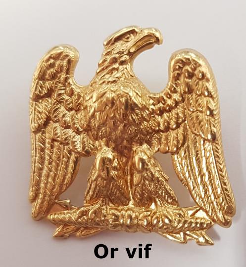 Broche à l'aigle impérial or vif : 28 x 28 mm - Fab. Française - L'unité- Stock très limité