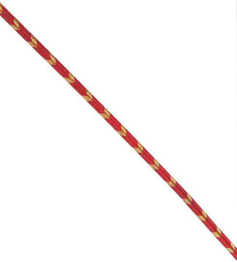 3 x 3 mm - Or et rouge - Cordon carré verni - Fab. France - Le mètre