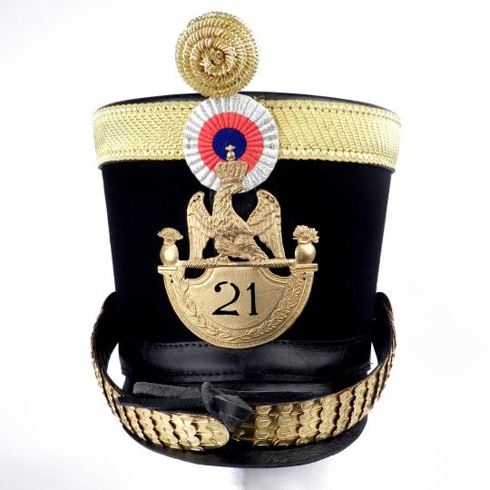 Shako d'officier du 21 ème regiment d'infanterie de ligne.