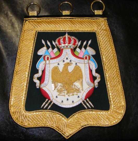 Sabretache d'officier de chasseur à cheval de la garde, aigle brodée