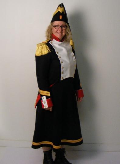 Costume de cantinière pour le carnaval de Dunkerque