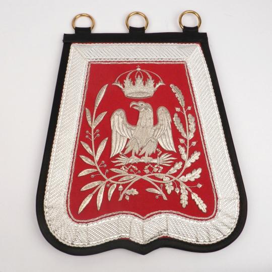 Sabretache d'officier, garnitures argent.