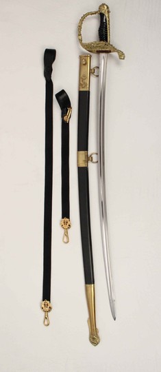 Sabre d'officier de marine par Hostin avec ses bélières