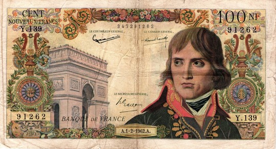 Billet de banque 100 nouveaux francs Bonaparte: A.1-2-1962.A.