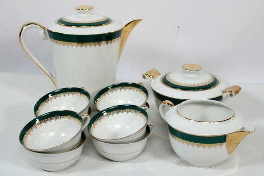 Service à thé/café style Empire et porcelaines sur le thème de l'Empire et de la Corse