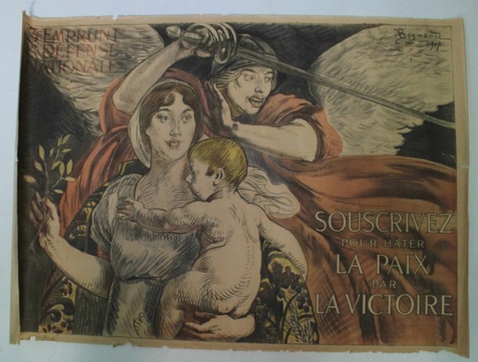 Affiche Papier 3ème Emprunt de la Défense nationale – Souscrivez pour hâter la paix par la victoire – A. BESNARD 1917