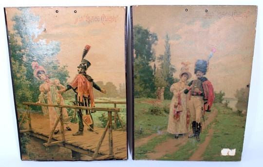 Lot de 2 chromolithographies de hussards, P Grolleron, 31 X 45 cm  