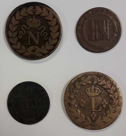 A l'est de l'Empire : Siège de Stasbourg : 2 X 1 décime, Empire et Restauration! Westphalie 20 cts et 3 cts