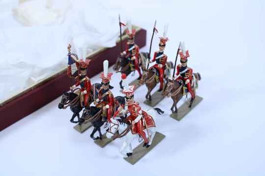 Coffret Lucotte - 2 ème régiment de chevau légers lanciers de la garde - Lanciers rouges. 6 cavaliers