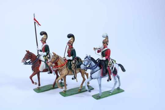 Figurines Lucotte. 6 chevau légers du 4 ème régiment dans une boite CBG
