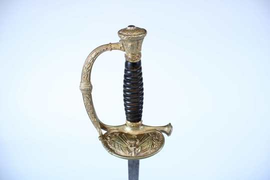 Épée d'officier de marine, 3 ème république, sans fourreau, lame nette, gravée Coulaux Cie