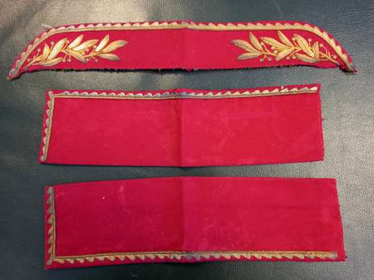 Second Empire, Ponts et Chaussées, col et parement d'habit pour conducteur embrigadé ou garde-mine des trois premières classes