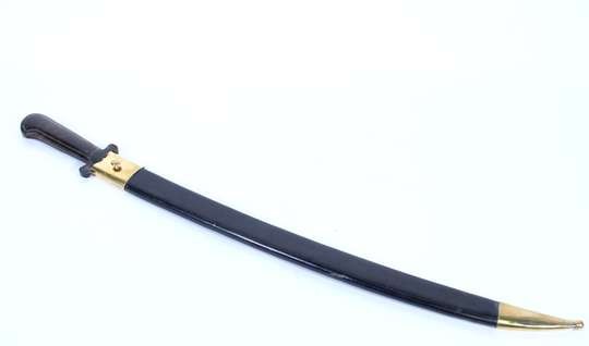 Dague de chasse/venerie, avec poignée en corne noire, montée avec une lame de briquet de Klingenthal de 1814