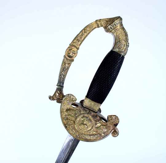 Épée d'officier dorée Restauration, état major ou officier supérieur de cuirassier