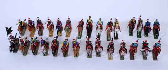 Lot de 30 figurines Lucotte, mamelouks, dont certaines très anciennes
