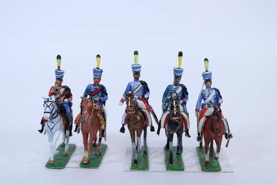 Lot de 5 hussards, 1er Régiment