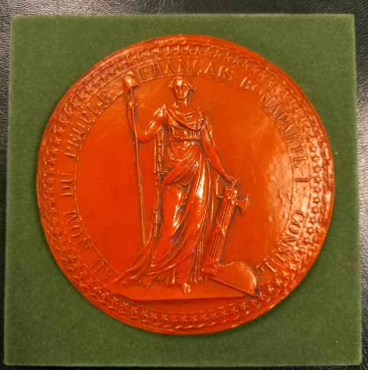 Copie de sceau de Bonaparte 1er Consul. Résine rouge
