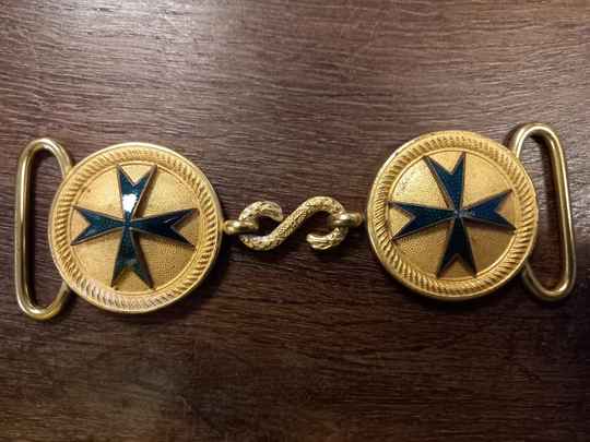 Ordre de St Lazare - Boucles pour ceinture. Vendu par ensemble: 2 plateaux + S de jonction