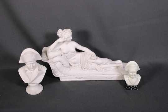 Lot fan de l'Empereur 4: 2 bustes + Pauline Bonaparte par Canova (Vénus Victrix)
