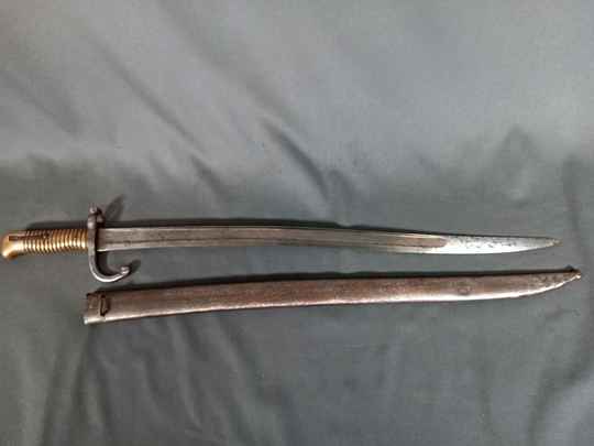 Baionette sabre pour Chassepot. Second Empire