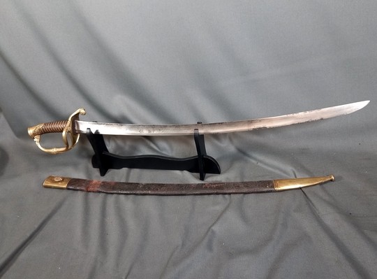 Sabre d'officier d'infanterie modèle 1821 pour la Garde Nationale. Lame gravée 