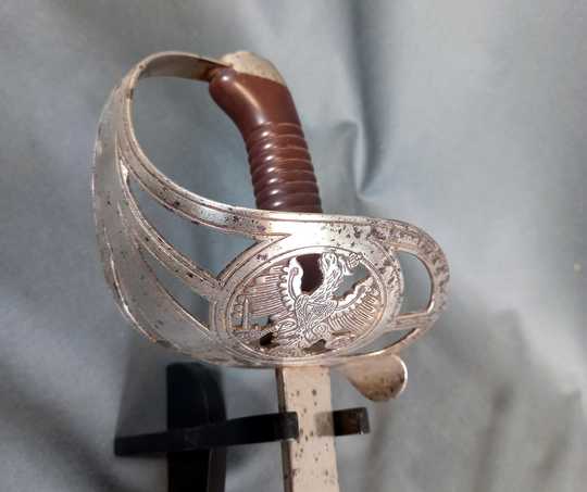 Sabre d'officier de cavalerie, Prusse, modèle 1889, belle lame gravée! Sans fourreau
