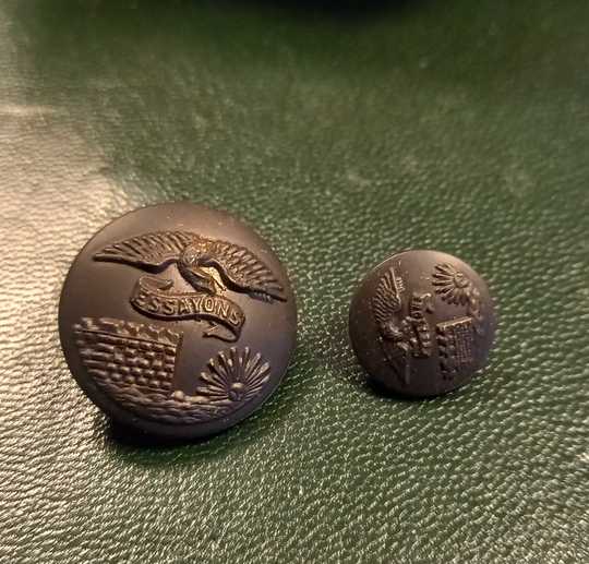 USA. Boutons modèle 1917 du génie US, 