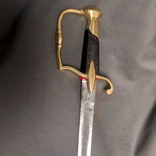 Sabre d'officier d'infanterie Consulat/Empire, Fusée en ébène, lame droite!