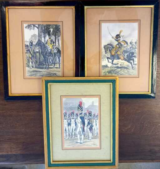 Lithographies encadrée de Maurice Toussaint signée et tirée à 350 exemplaires. Uniformes de la Garde Impériale 1er Empire. Prix à l'unité