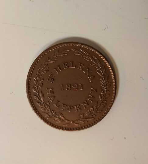 Demi penny de Sainte Hélène 1821