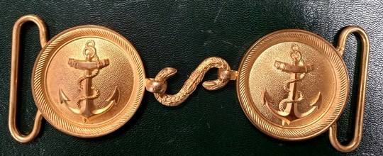 Boucle de ceinturon officier des troupes coloniales, modèle 31. 3 pièces - Fabrication des Éts David. Neuf de stock