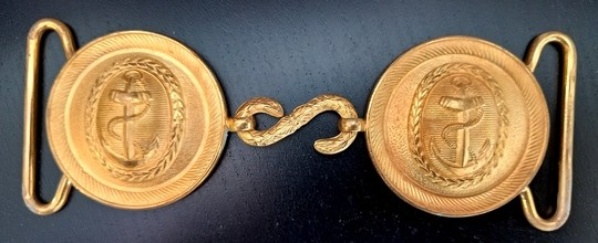 Boucle de ceinturon officier des troupes coloniales, modèle 37. 3 pièces - Fabrication des Éts David. Neuf de stock