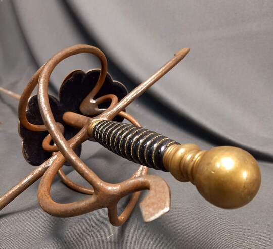 Rapière d'occasion type Pappenheimer pour l'escrime de spectacle