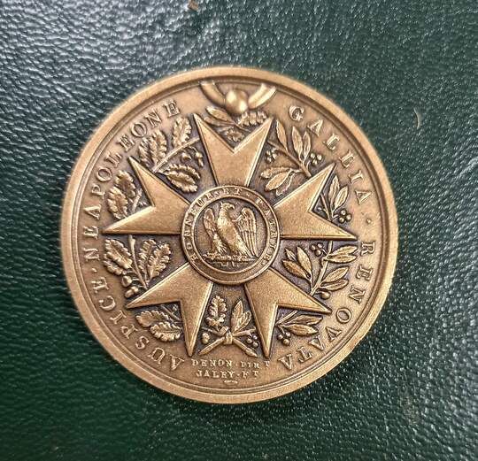Refrappe moderne en bronze, médaille commémorative napoléonienne de Denon et Jaley: Légion d'Honneur