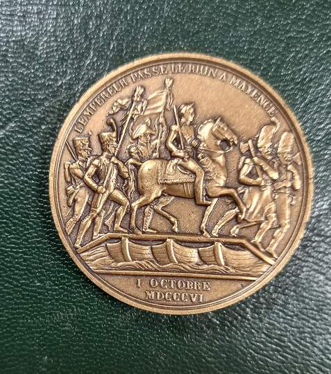 Refrappe moderne en bronze, médaille commémorative napoléonienne de Denon et Jaley: 