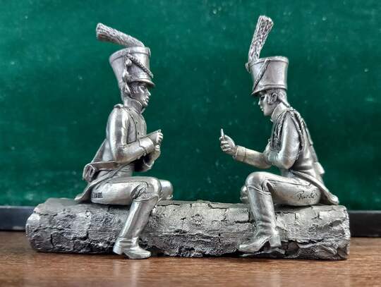 Étains du prince scène bivouac : joueurs de carte