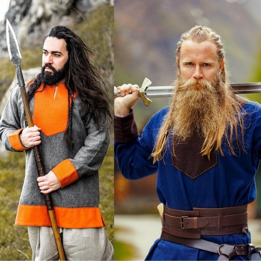 Tunique viking Roland en laine bicolore